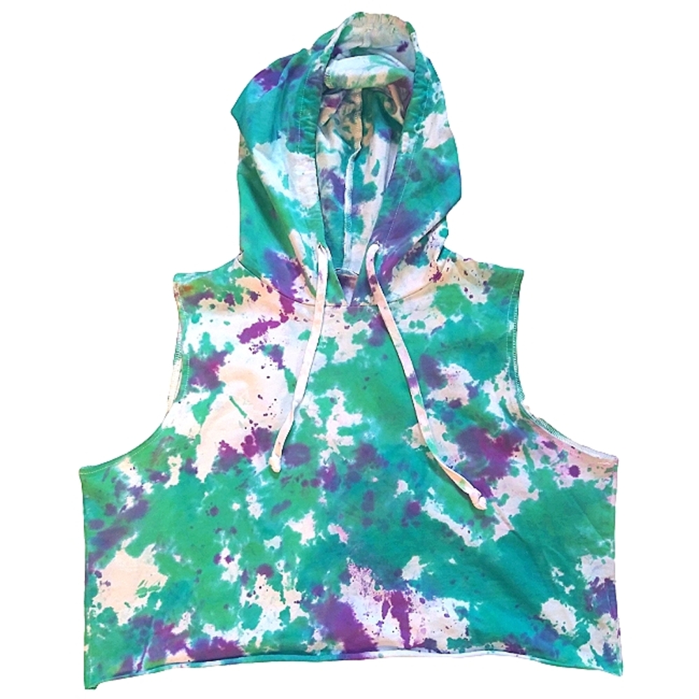 Tie dye hoodie crop top